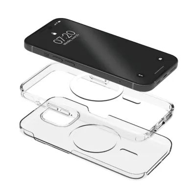 PURO - Puzdro Impact Clear D3O s MagSafe pre iPhone 15, transparentná