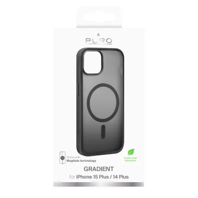 PURO - Puzdro Gradient s MagSafe pre iPhone 15 Plus, čierna