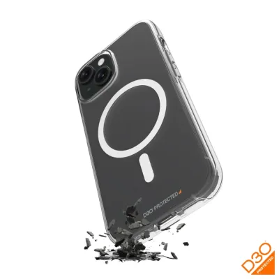 PURO - Puzdro Impact Clear D3O s MagSafe pre iPhone 15 Plus, transparentná