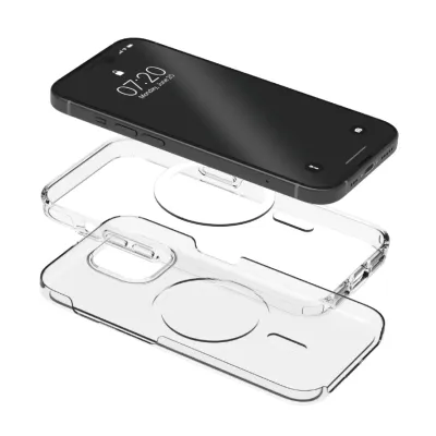 PURO - Puzdro Impact Clear D3O s MagSafe pre iPhone 15 Plus, transparentná