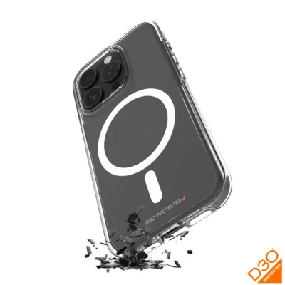 PURO - Puzdro Impact Clear D3O s MagSafe pre iPhone 15 Pro Max, transparentná