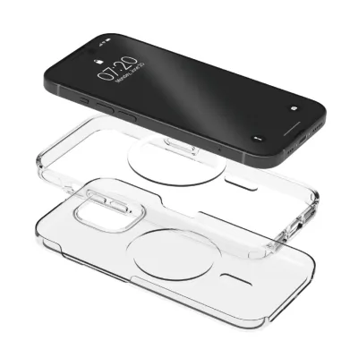 PURO - Puzdro Impact Clear D3O s MagSafe pre iPhone 15 Pro Max, transparentná