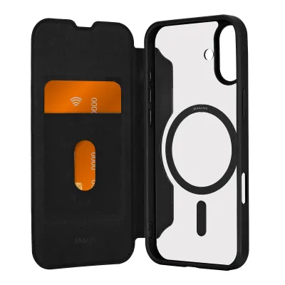 PURO - Puzdro Book Wallet Mag 2 kompatibilné s MagSafe pre iPhone 16 Plus, čierna
