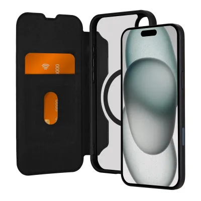 PURO - Puzdro Book Wallet Mag 2 kompatibilné s MagSafe pre iPhone 16 Plus, čierna