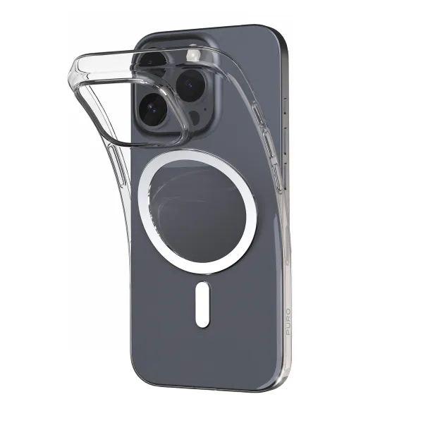 PURO - Puzdro 0.3 MAG s MagSafe pre iPhone 16 Pro, transparentná