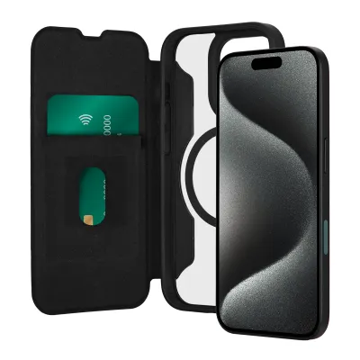 PURO - Puzdro Book Wallet Mag 2 kompatibilné s MagSafe pre iPhone 16 Pro Max, čierna