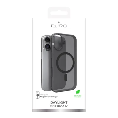 PURO - Puzdro DAYLIGHT s MagSafe pre iPhone 17, čierna