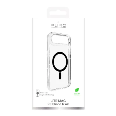 PURO - Puzdro LITE MAG s MagSafe pre iPhone 17 Air, transparentná/čierna
