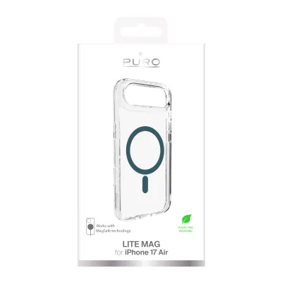PURO - Puzdro LITE MAG s MagSafe pre iPhone 17 Air, transparentná/petroleum green
