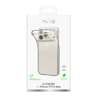 PURO - Puzdro 0.3 Nude pre iPhone 17 Pro Max, transparentná