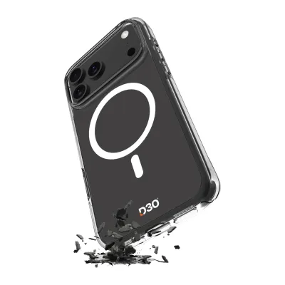 PURO - Puzdro Impact Clear D3O s MagSafe pre iPhone 17 Pro Max, transparentná