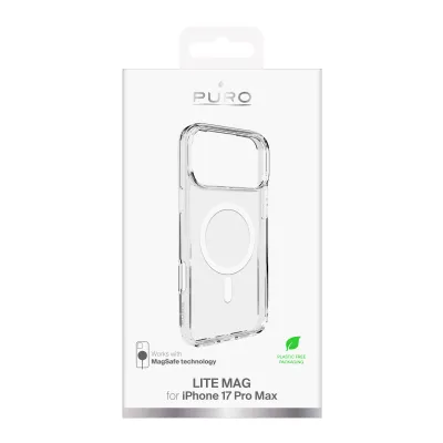 PURO - Puzdro LITE MAG s MagSafe pre iPhone 17 Pro Max, transparentná