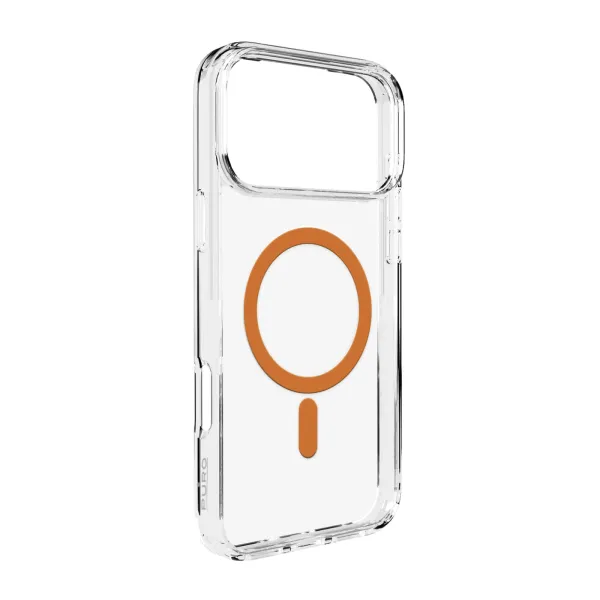 PURO - Puzdro LITE MAG s MagSafe pre iPhone 17 Pro Max, transparentná/oranžová