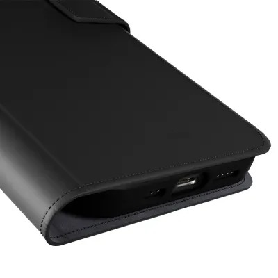 PURO - Puzdro Wallet Stand pre iPhone 17e/16e, odnímateľné, čierna