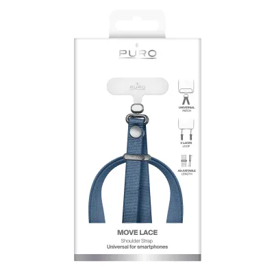 PURO - Náhrdelník Move Lace pre smartfóny, crown blue