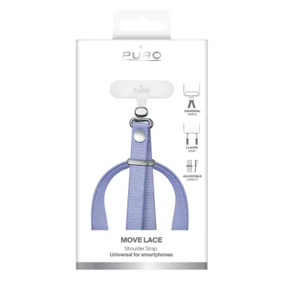 PURO - Náhrdelník Move Lace pre smartfóny, lavander blue