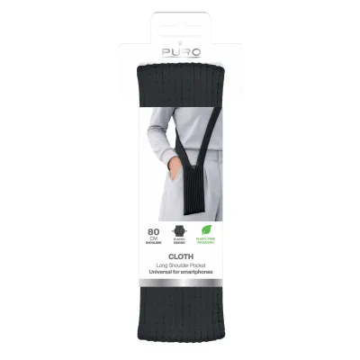PURO - Crossbody Phone Pocket, univerzálny, čierna