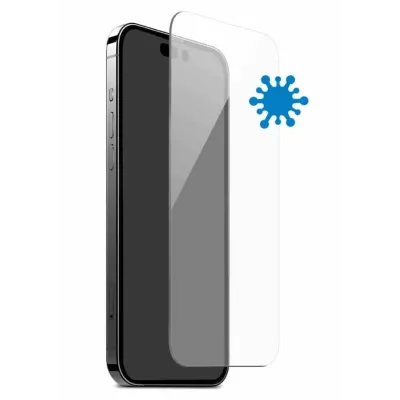 PURO - Tvrdené sklo Antimicrobial pre iPhone 15 Pro Max, číra