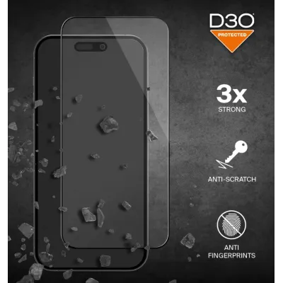 PURO - Tvrdené sklo Flex D3O pre iPhone 15 Pro, transparentná