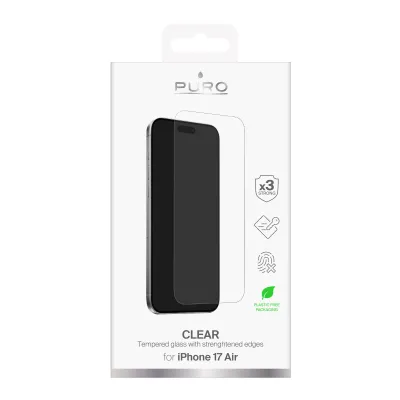 PURO - Tvrdené sklo pre iPhone 17 Air, číra