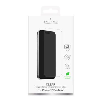 PURO - Tvrdené sklo pre iPhone 17 Pro Max, číra