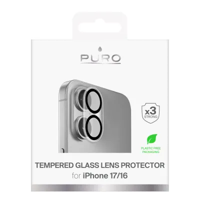 PURO - Ochranný kryt objektívu pre iPhone 17/16, transparentná