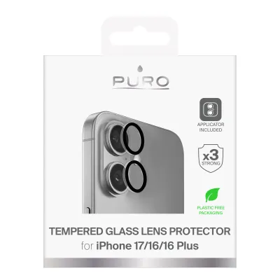 PURO - Ochranný kryt objektívu Lens pre iPhone 17/16/16 Plus, transparentná