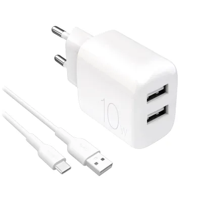 PURO - Cestovný adaptér a USB-C/USB-A kábel PRO LITE KIT, biela