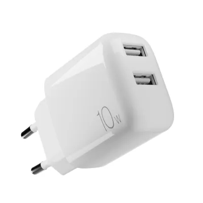 PURO - Cestovný adaptér PRO LITE 2x USB-A, 10 W, biela