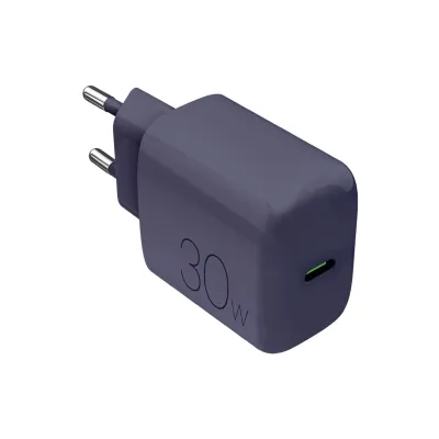PURO - Cestovný adaptér PRO LITE, USB-C, PD 30 W, tmavá modrá