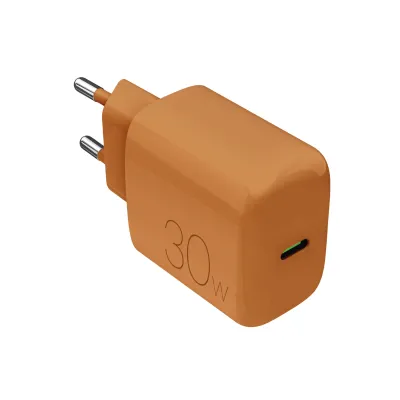 PURO - Cestovný adaptér PRO LITE, USB-C, PD 30 W, oranžová