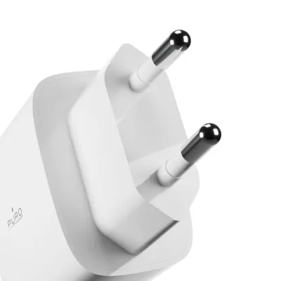 PURO - Cestovný adaptér PRO LITE, USB-C, PD 30 W, biela