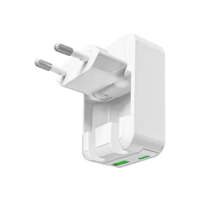 PURO - Cestovný adaptér Fold Pro, 30 W PD, GaN, biela