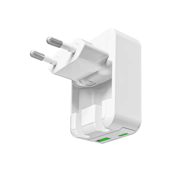 PURO - Cestovný adaptér Fold Pro, 30 W PD, GaN, biela