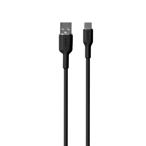 PURO - Kábel USB-C/USB-A, 60 W, Soft, 1,5 m, čierna