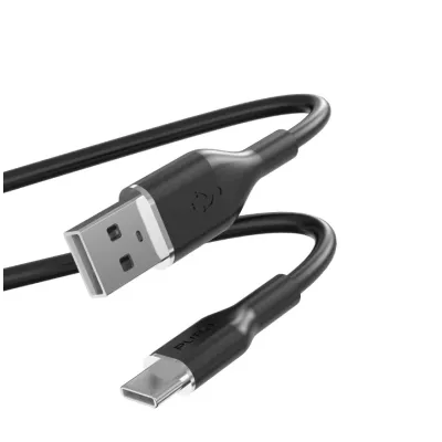 PURO - Kábel USB-C/USB-A, 60 W, Soft, 1,5 m, čierna