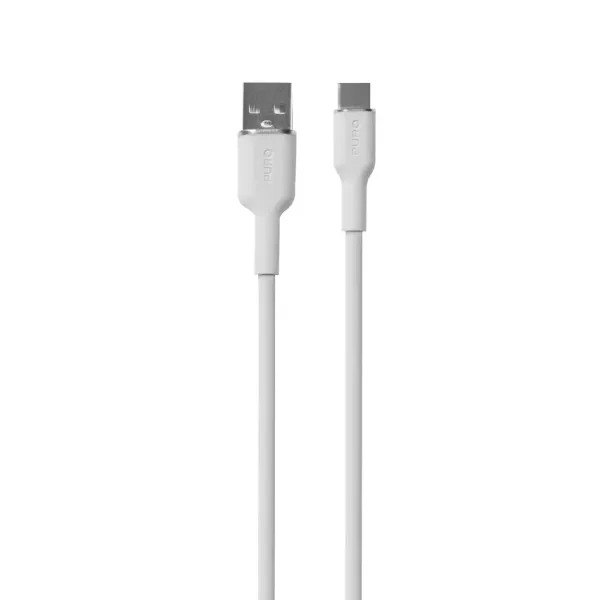 PURO - Kábel USB-C/USB-A, 60 W, Soft, 1,5 m, biela