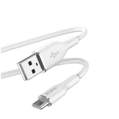 PURO - Kábel USB-C/USB-A, 60 W, Soft, 1,5 m, biela