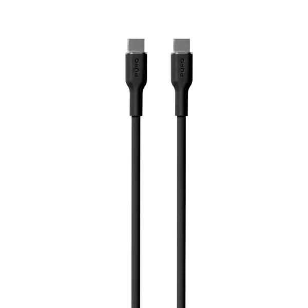 PURO - Kábel USB-C/USB-C, 60 W, Soft, 1,5 m, čierna