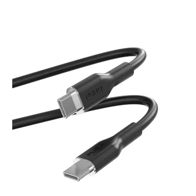 PURO - Kábel USB-C/USB-C, 60 W, Soft, 1,5 m, čierna