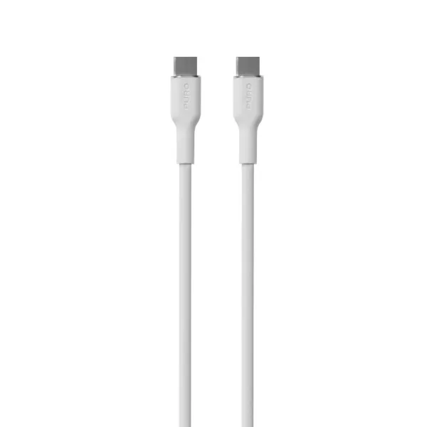 PURO - Kábel USB-C/USB-C, 60 W, Soft, 1,5 m, biela