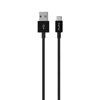 PURO - Kábel USB-C/USB-A, 10 W, 1 m, čierna