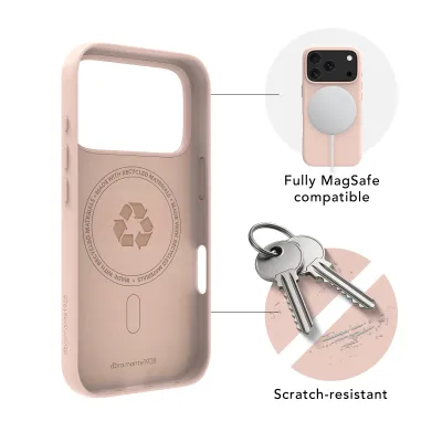dbramante1928 - Puzdro Roskilde ICON s MagSafe pre iPhone 17 Pro, pink sand