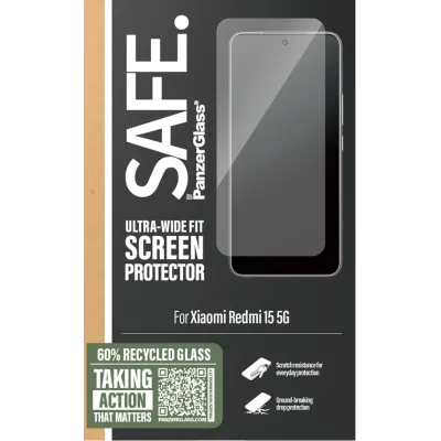 SAFE - Tvrdené sklo UWF pre Xiaomi Redmi 15 5G, čierna