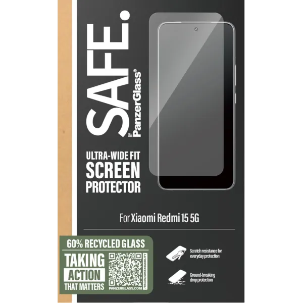 SAFE - Tvrdené sklo UWF pre Xiaomi Redmi 15 5G, čierna