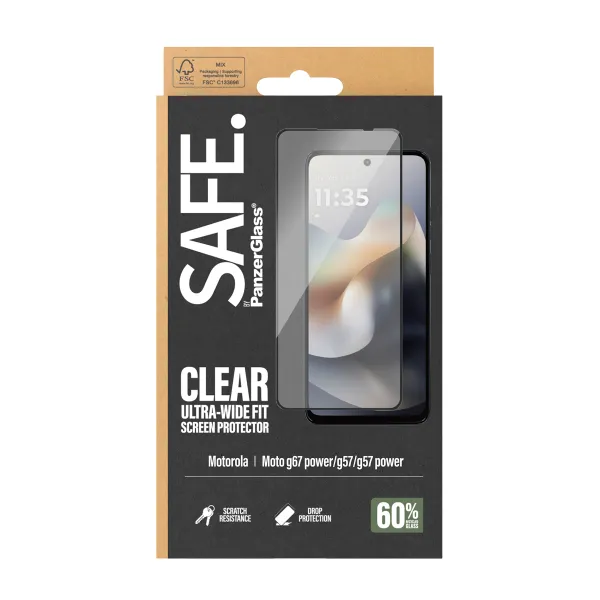 SAFE - Tvrdené sklo UWF pre Motorola Moto G67 Power/G57/G57 Power, čierna