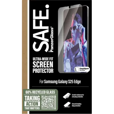 SAFE - Tvrdené sklo UWF s aplikátorom pre Samsung Galaxy S25 Edge, číra