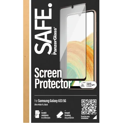 SAFE - Tvrdené sklo Case Friendly pre Samsung Galaxy A33 5G, čierna