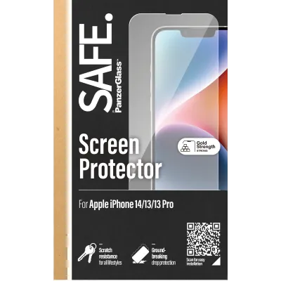 SAFE - Tvrdené sklo Case Friendly pre iPhone 16e/14/13 Pro/13, čierna