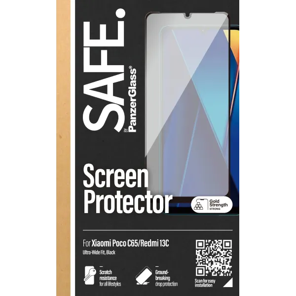 SAFE - Tvrdené sklo UWF pre Xiaomi Redmi 13C 5G, čierna